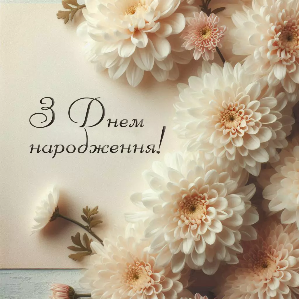 Happy Birthday Greeting Card White Flower Uvi.com .ua 68